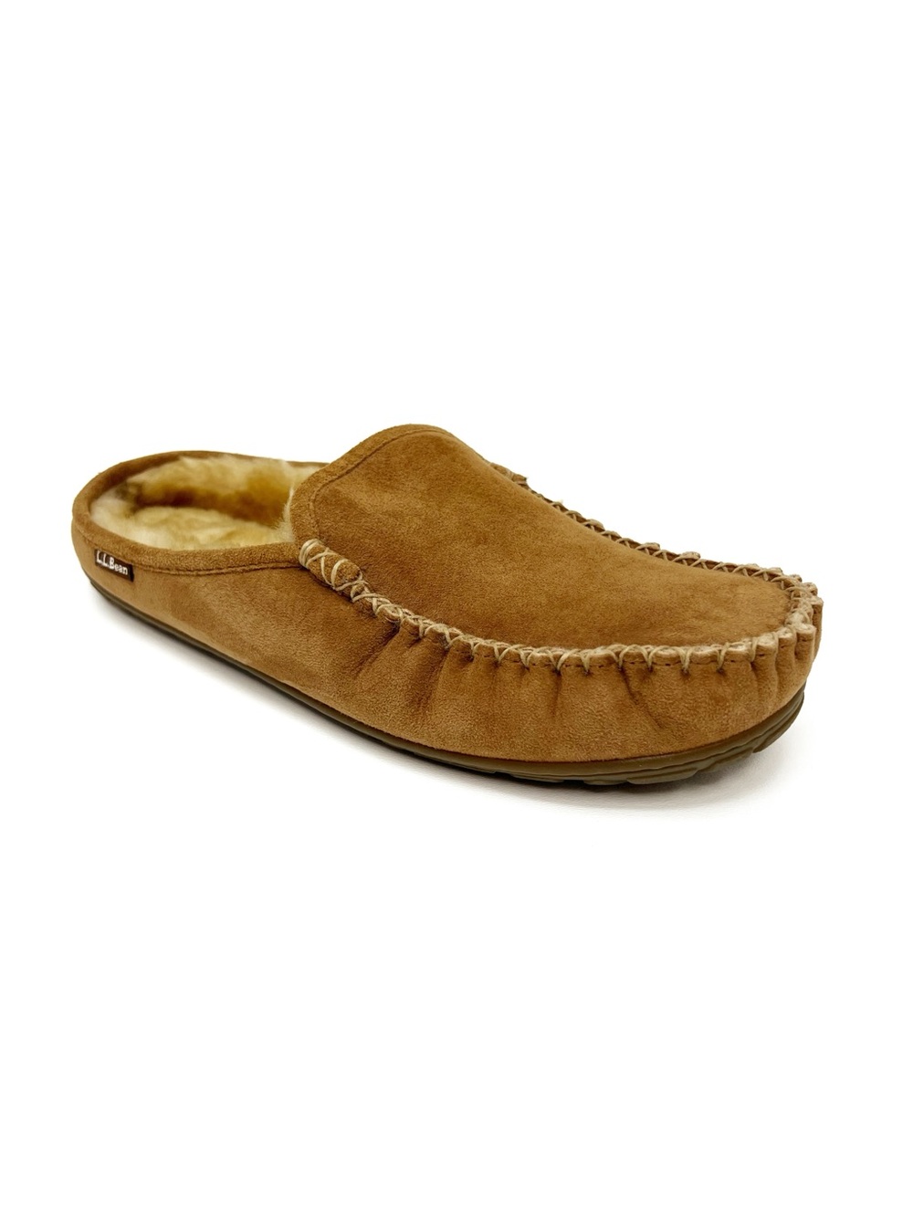 L.L.Bean Wicked Good Scuffs Slippers Mens Size 12 Suede Moccasin Shearling EUC